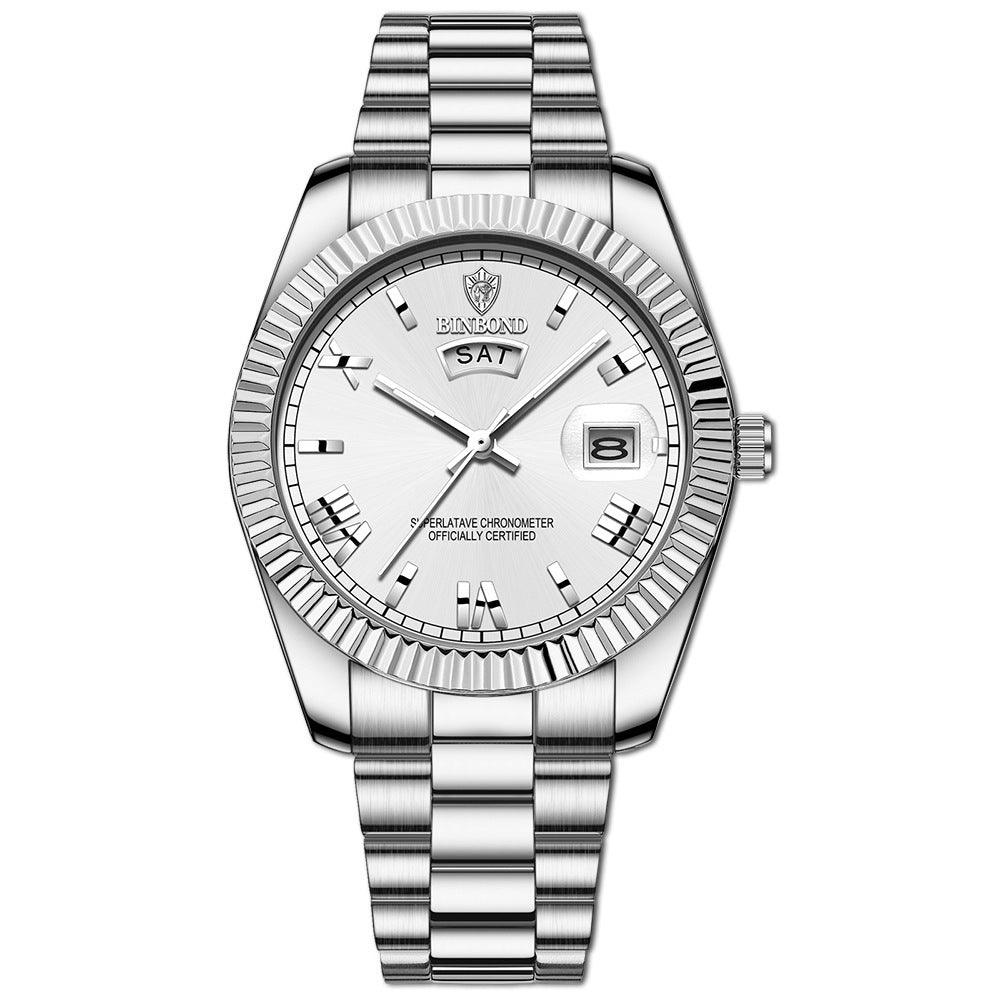 Roman Stainless Steel Watch With Waterproof