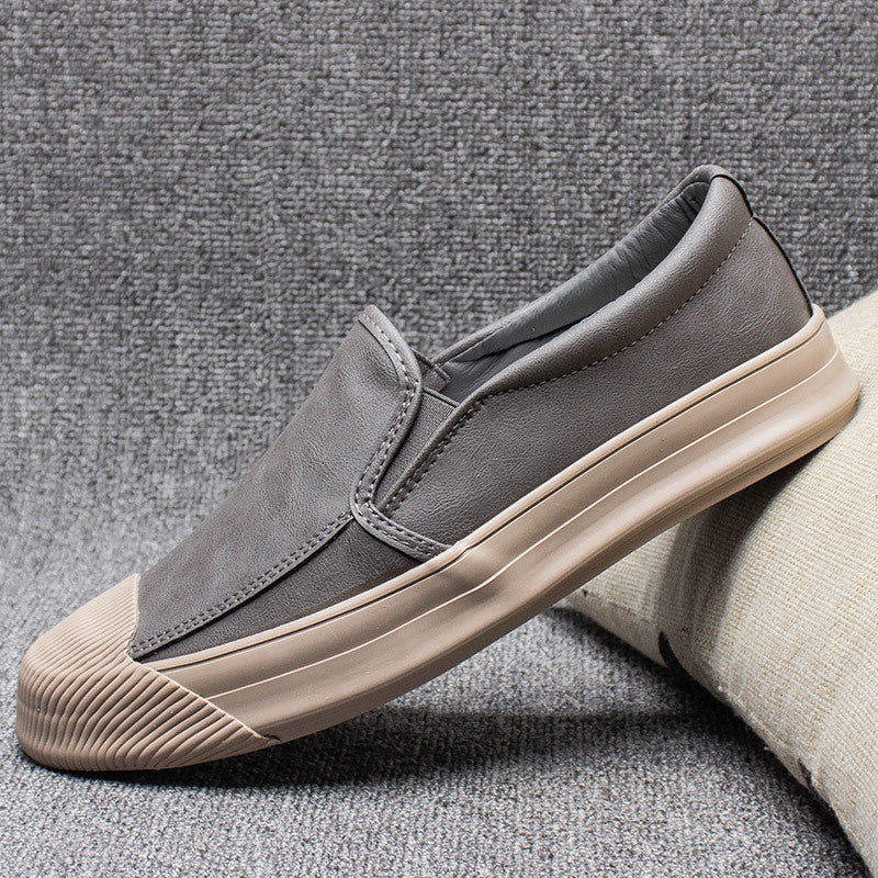 Mens Casual Leather Rubber Shoes - Dolce Elegante