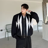 Mens Fashion Patchwork Loose Sweater Jacket