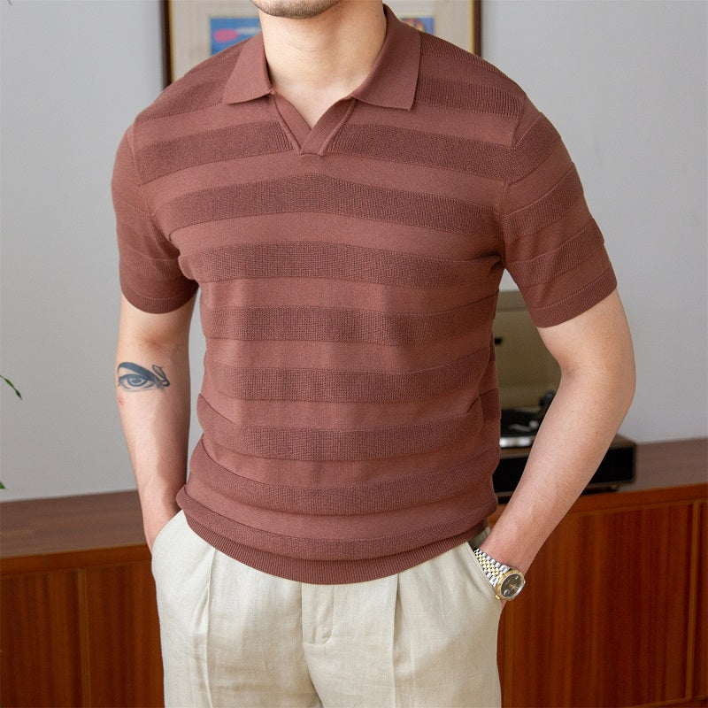 Breathable Short-sleeved Slim Polo Shirt Fashion T-shirt Men