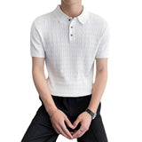 Men's Jacquard Knitted Short-sleeved T-shirt