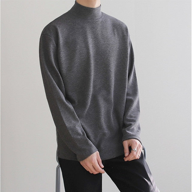 Casual Velvet Turtleneck Men Loose Sweater - Dolce Elegante