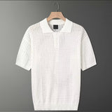 Men's Short Sleeved Polo Shirt Plaid