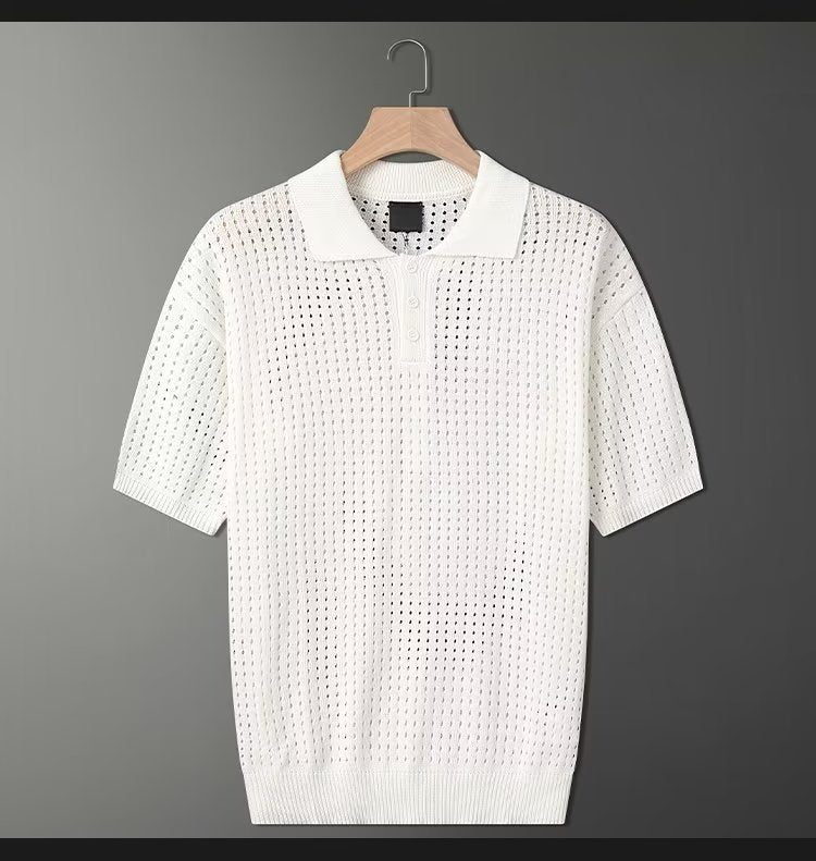 Men's Short Sleeved Polo Shirt Plaid