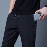 Mens Fashion Solid Color Loose Casual Pants