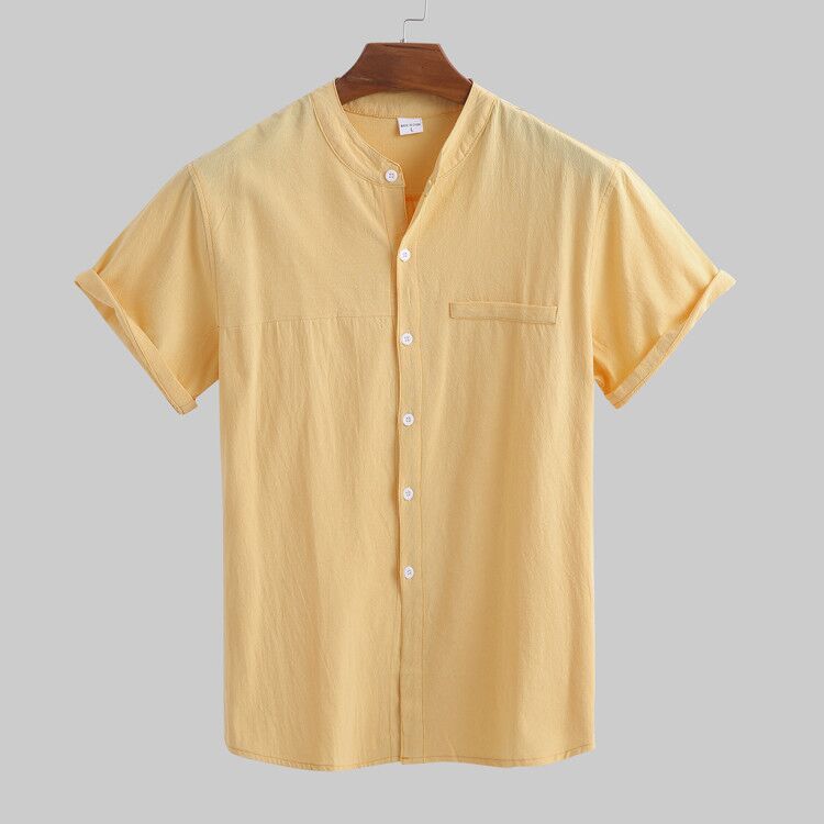 Loose Cotton And Linen Short Sleeve