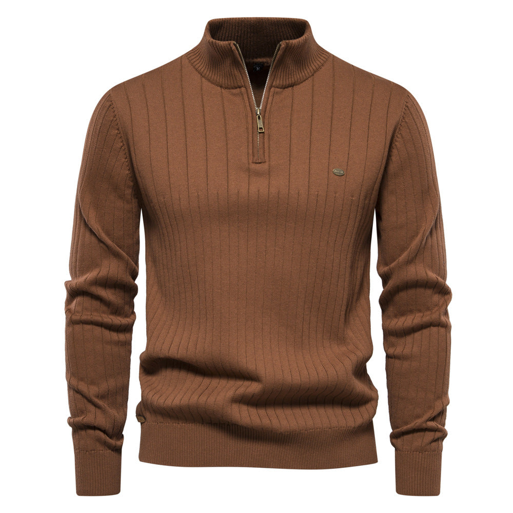 Leisure ™ | Men's Casual Stand Collar Half Zip Knitwear Sweater - Dolce Elegante