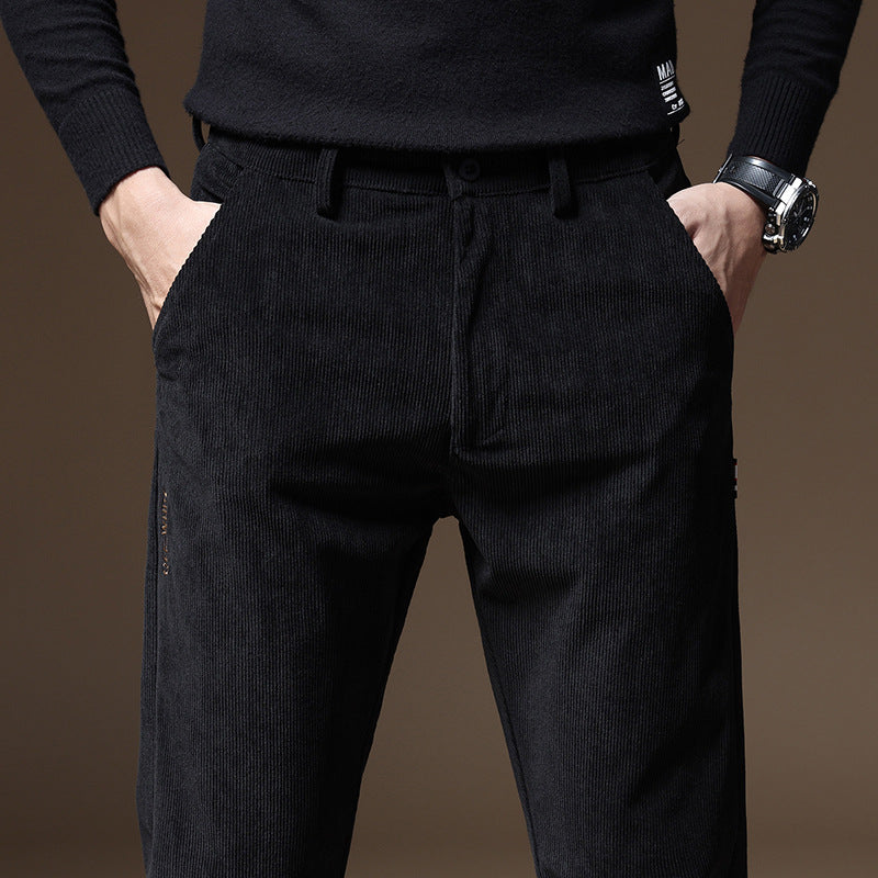 New Corduroy Casual Men's Straight Slim-fit Stretch Pants