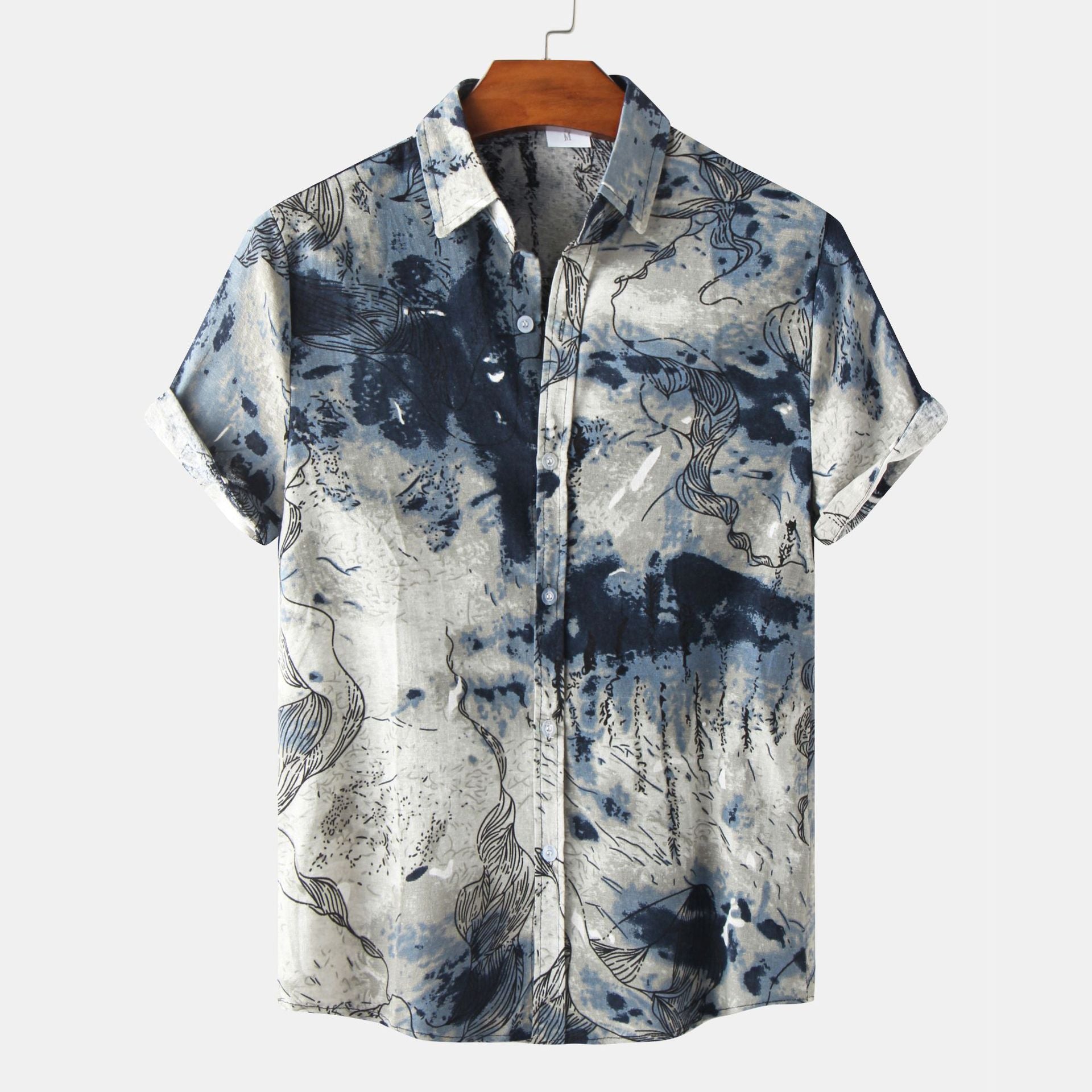 Men's Fashion Casual Printed Casual Shirt