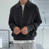 Long-sleeved Sweater Coat With Solid Color