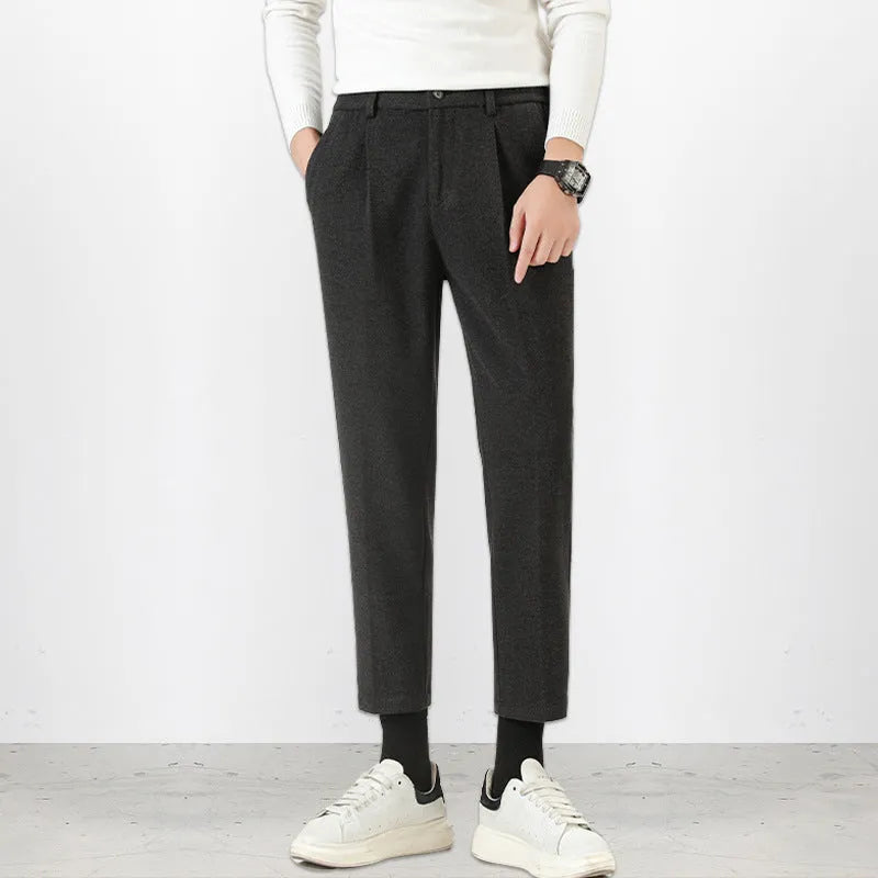 Men's Fleece-lined Thickened Ankle-length Pants